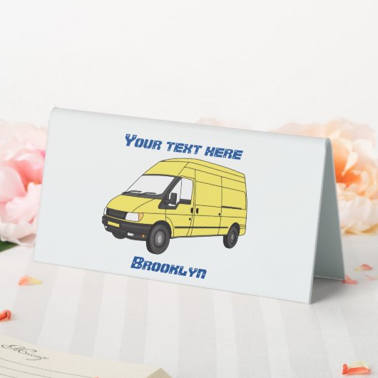 Plaque De Table Illustration du fourgonnette de livraison (In SItu (Mariage))