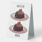 Plaque De Table Illustration du gâteau de lave au chocolat (Verso)