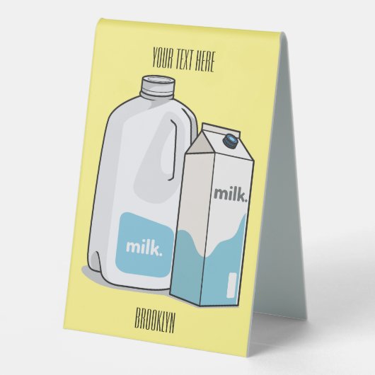 Plaque De Table Illustration du lait (Verso)