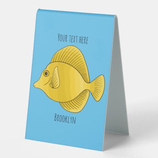 Plaque De Table Illustration du poisson-tang jaune (Recto)
