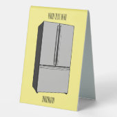 Plaque De Table Illustration du réfrigérateur de porte française (Verso)