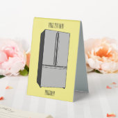 Plaque De Table Illustration du réfrigérateur de porte française (In SItu (Mariage))