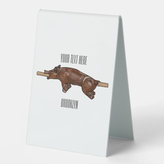 Plaque De Table Illustration du rôti de porc / rôti de porc (Recto)