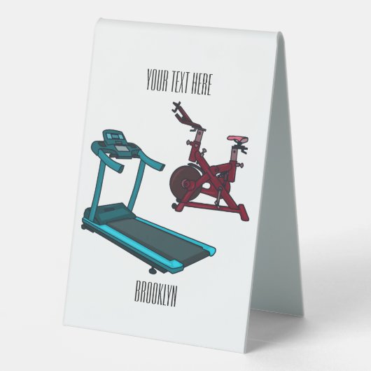 Plaque De Table Illustration du tapis roulant et de la bande dessi (Verso)