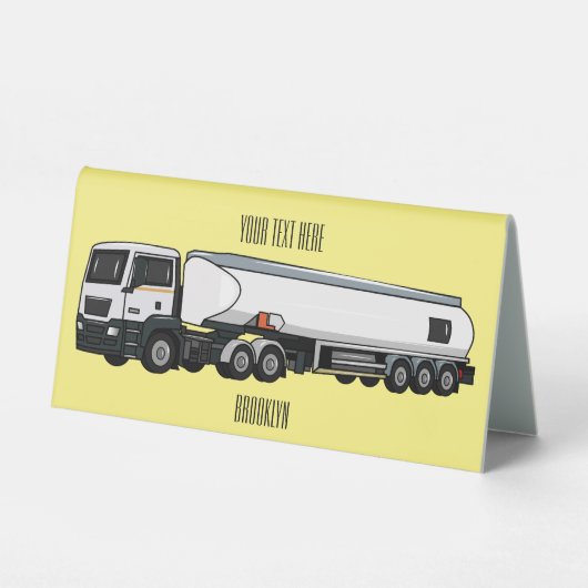Plaque De Table Illustration du transport de carburant par camion- (Recto)