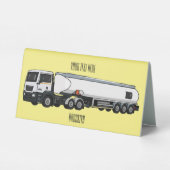 Plaque De Table Illustration du transport de carburant par camion- (Verso)