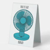 Plaque De Table Illustration du ventilateur (Verso)