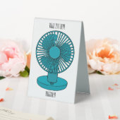 Plaque De Table Illustration du ventilateur (In SItu (Mariage))