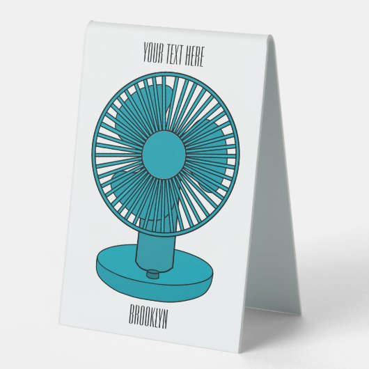 Plaque De Table Illustration du ventilateur (Recto)