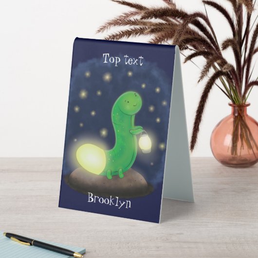 Plaque De Table Illustration du ver vert mou (En SItu (Tableau))