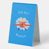 Plaque De Table Illustration d'un avion rouge volant mignon (Verso)