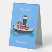 Plaque De Table Illustration d'un bateau à chalutier mignon (Verso)