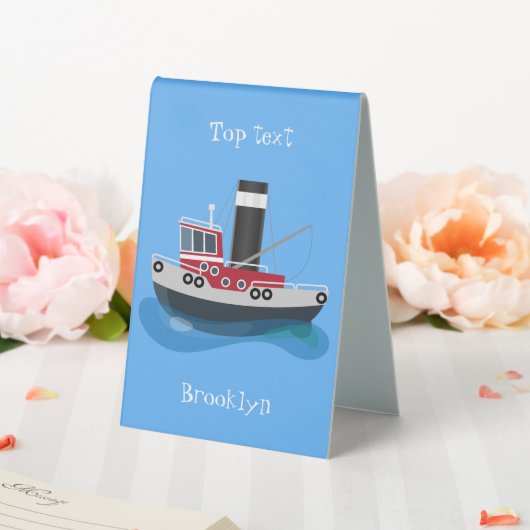 Plaque De Table Illustration d'un bateau à chalutier mignon (In SItu (Mariage))