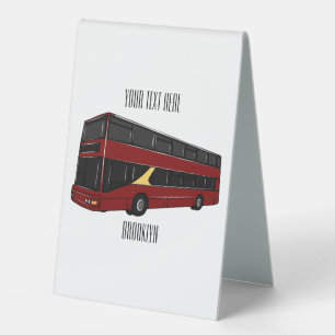 Plaque De Table Illustration d'un bus à deux étages