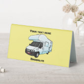 Plaque De Table Illustration d'un campervan heureux (En SItu (Tableau))