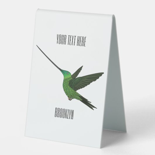 Plaque De Table Illustration d'un colibri à bec épée (Recto)