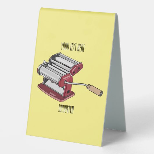 Plaque De Table Illustration d'un fabricant de pâtes alimentaires (Verso)