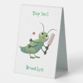 Plaque De Table Illustration d'un insecte du cricket vert mou (Verso)