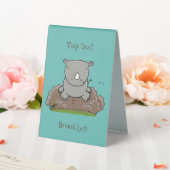 Plaque De Table Illustration d'un petit rhinocéros (In SItu (Mariage))