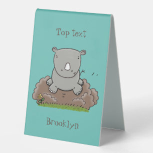 Plaque De Table Illustration d'un petit rhinocéros