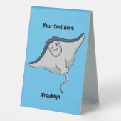 Plaque De Table Illustration d'une caricature de poisson stingray (Verso)