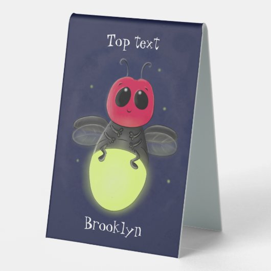 Plaque De Table Illustration d'une luciole à éclair mignon (Verso)