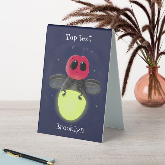 Plaque De Table Illustration d'une luciole à éclair mignon (En SItu (Tableau))