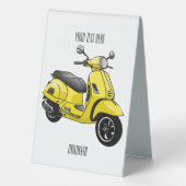 Plaque De Table Illustration d'une moto cyclable (Verso)