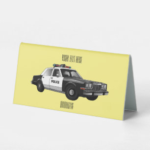 Plaque De Table Illustration d'une voiture de police
