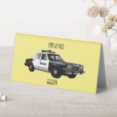 Plaque De Table Illustration d'une voiture de police (En SItu (Tableau))