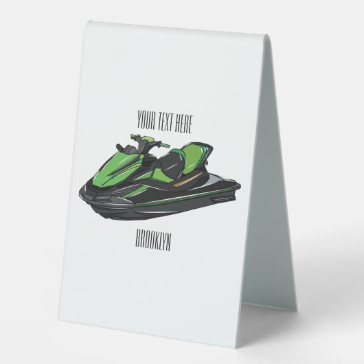 Plaque De Table Illustration Jet ski (Recto)