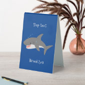 Plaque De Table Illustration joyeuse du grand requin blanc (En SItu (Tableau))