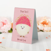 Plaque De Table Illustration mignon du ramboutan rose (In SItu (Mariage))
