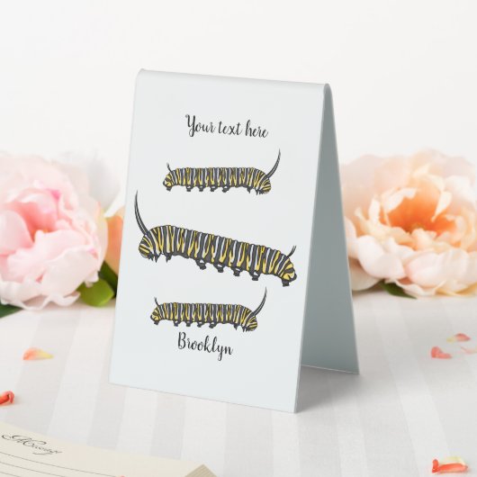 Plaque De Table Illustration Monarch caterpillar (In SItu (Mariage))
