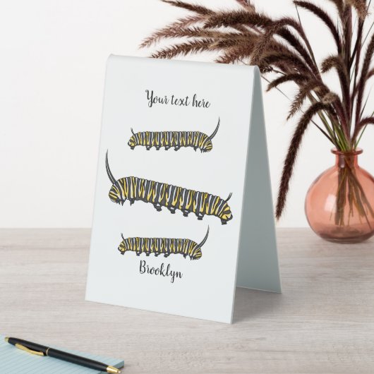 Plaque De Table Illustration Monarch caterpillar (En SItu (Tableau))