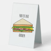 Plaque De Table Illustration Sandwich (Verso)