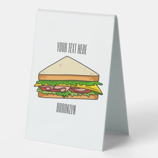 Plaque De Table Illustration Sandwich (Recto)