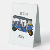 Plaque De Table Illustration Tuk tuk (Verso)