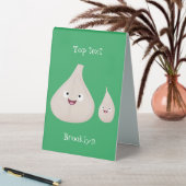 Plaque De Table Illustration végétale de caricature à l'ail mignon (En SItu (Tableau))