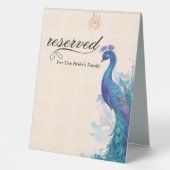 Plaque De Table Illustré Peacock muslim élégant Réservé (Recto)