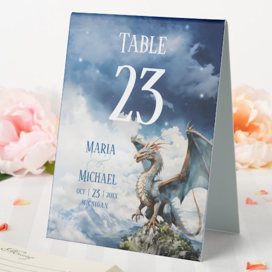 Plaque De Table Imaginaire Celtic Dragon Mariage Numéro de table (In SItu (Mariage))