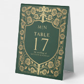 Plaque De Table Imaginaire médiéval du bouclier vert Mariage de mo (Verso)