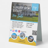 Plaque De Table Immobilier agent maison ouverte propriété à vendre (Verso)