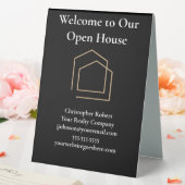 Plaque De Table Immobilier noir classique (In SItu (Mariage))