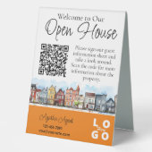 Plaque De Table Immobilier Open House Jaune double face (Recto)