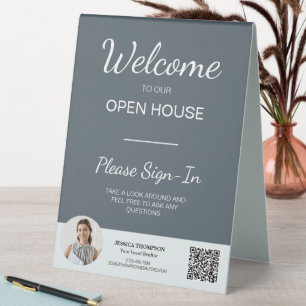 Plaque De Table Immobilier Open House Se connecter QR Code Table S