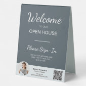 Plaque De Table Immobilier Open House Se connecter QR Code Table S (Verso)