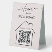 Plaque De Table Immobilier Open House Se connecter QR Code Table S (Recto)