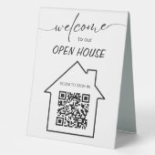 Plaque De Table Immobilier Open House Se connecter QR Code Table S (Recto)