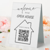 Plaque De Table Immobilier Open House Se connecter QR Code Table S (In SItu (Mariage))
